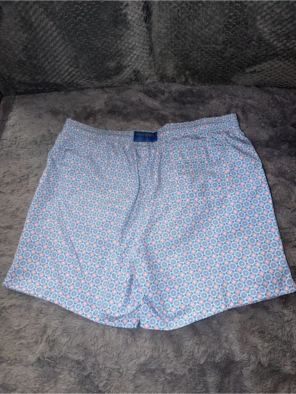 Michael’s Men's Light Blue Patterned Swim Trunks